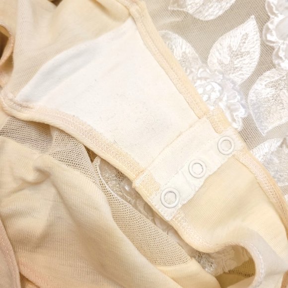 La Perla Vintage Cream/White Embroidered Bodysuit - M - Picture 5 of 6
